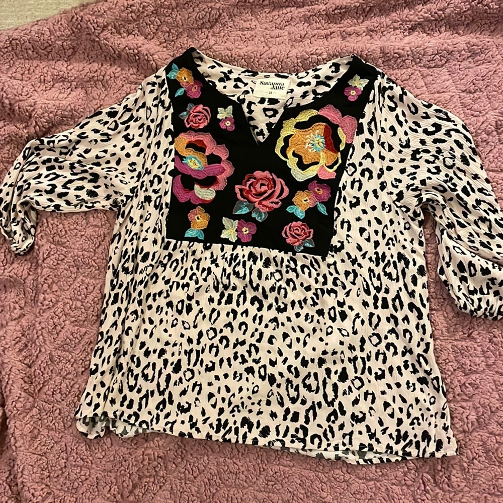 Savanna Jane Leopard and Floral Top